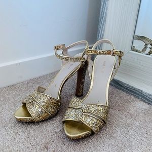 Nine West Gold Sparkly Heels